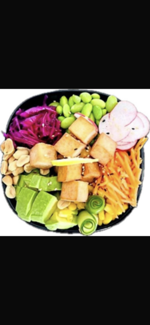 Poke veggie tofu grillé